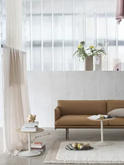 Muuto Sofas*Outline 3-seater sofa leather, Grace leather Camel-black legs Grey
