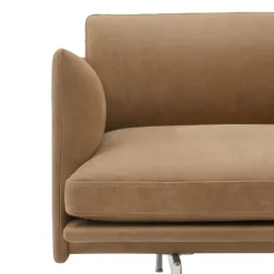 Muuto Sofas*Outline 3.5-seater sofa polished aluminum, Grace leather Camel Brown