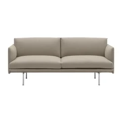 Muuto Sofas*Outline sofa 2-seat, Ecriture 240-Polished Aluminum Beige