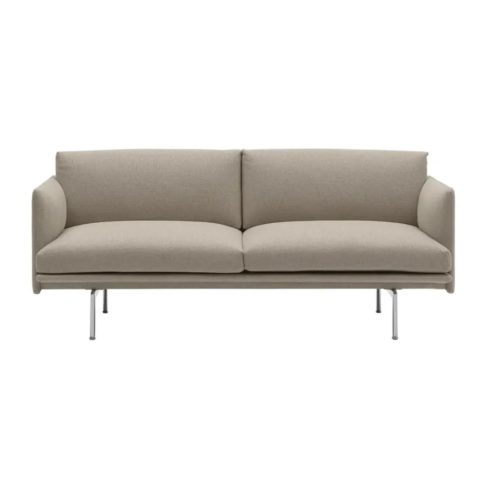 Muuto Sofas*Outline sofa 2-seat, Ecriture 240-Polished Aluminum Beige