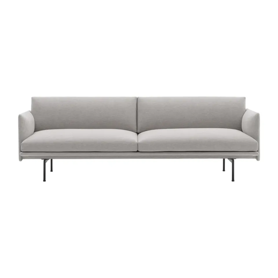 Muuto Sofas*Outline sofa 3-seat fabric, Clay 12-Black Grey