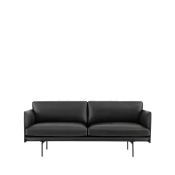 Muuto Sofas*Outline sofa 2-seat, Refine leather - Black