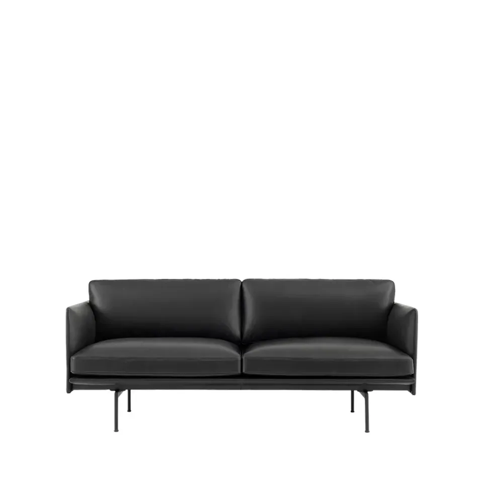 Muuto Sofas*Outline sofa 2-seat, Refine leather - Black