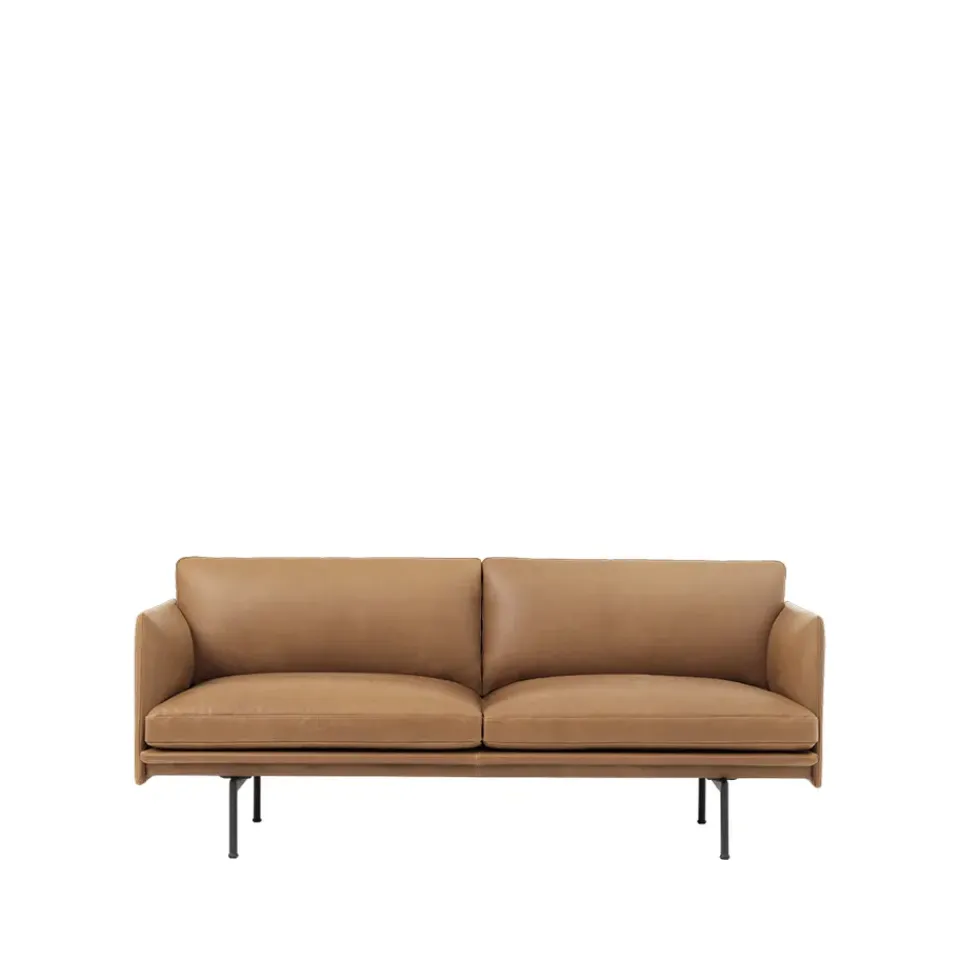 Muuto Sofas*Outline sofa 2-seat, Refine leather cognac-Black Brown