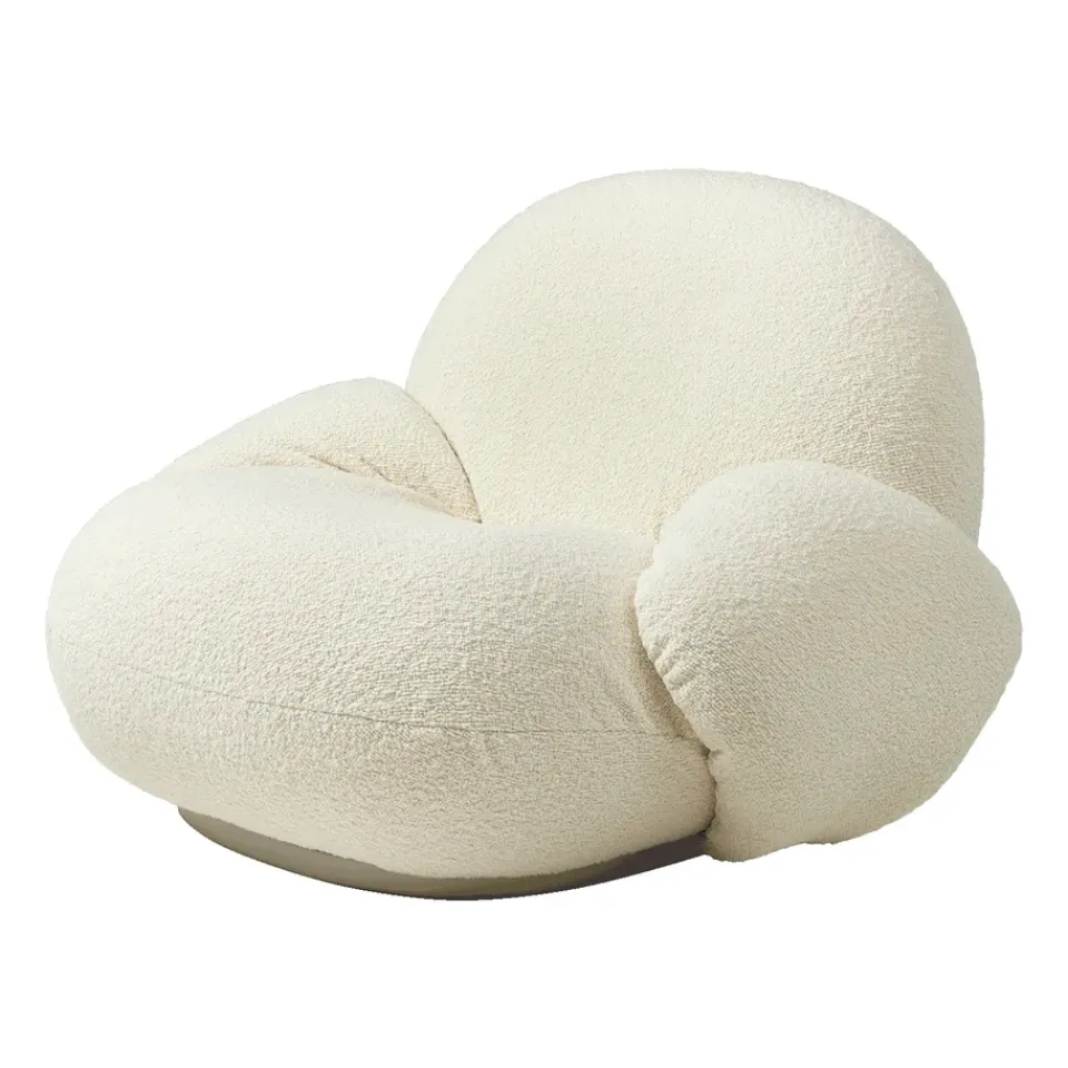 GUBI Armchairs & Footstools*Pacha lounge chair with arm rest, Karakorum 001-pearl gold White