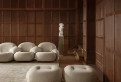 GUBI Sofas*Pacha sofa 3-seat with arm support, Karakorum 001-pearl gold White