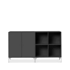 Montana Dressers & Sideboards*Pair side table, Anthracite 04, chrome legs Grey