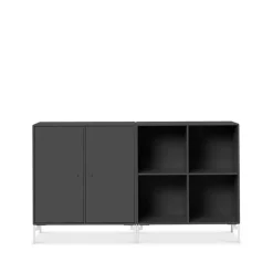 Montana Dressers & Sideboards*Pair side table, Anthracite 04, white lacquered legs Grey
