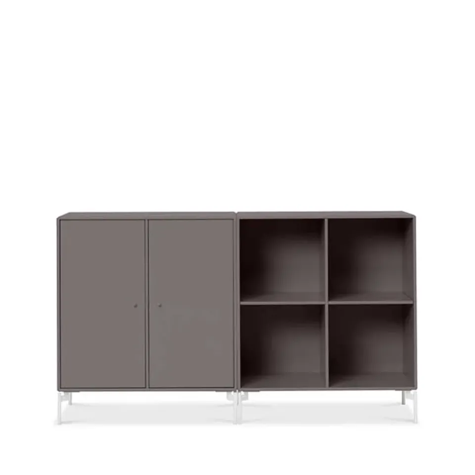 Montana Dressers & Sideboards*Pair side table, Coffee 35, white lacquered legs Brown