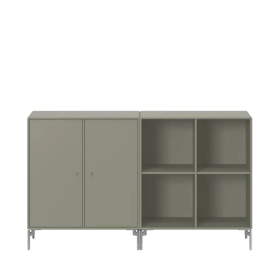 Montana Dressers & Sideboards*Pair side table, Fennel 144, chrome legs Green