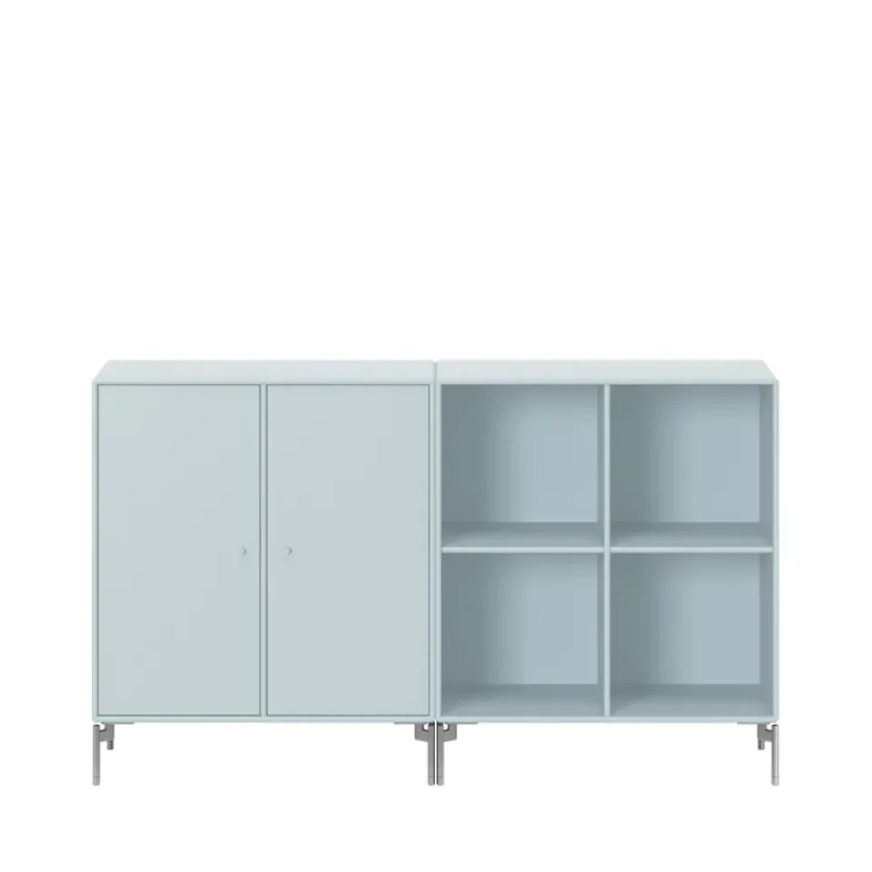 Montana Dressers & Sideboards*Pair side table, Flint 148, chrome legs Blue