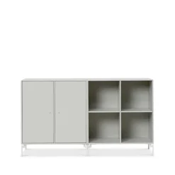 Montana Dressers & Sideboards*Pair side table, Nordic 09, white lacquered legs Grey