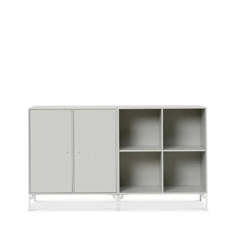 Montana Dressers & Sideboards*Pair side table, Nordic 09, white lacquered legs Grey