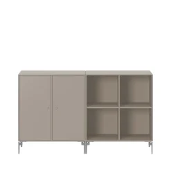 Montana Dressers & Sideboards*Pair side table, Truffle 141, chrome legs Beige