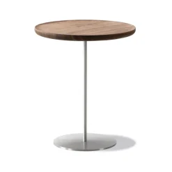 Fredericia Furniture Side Tables*Pal 6755 side table, Walnut-brushed steel-Ø44 cm Brown