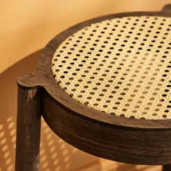 Northern Stools*Pal stool with rattan seat, Smoked oak Brown