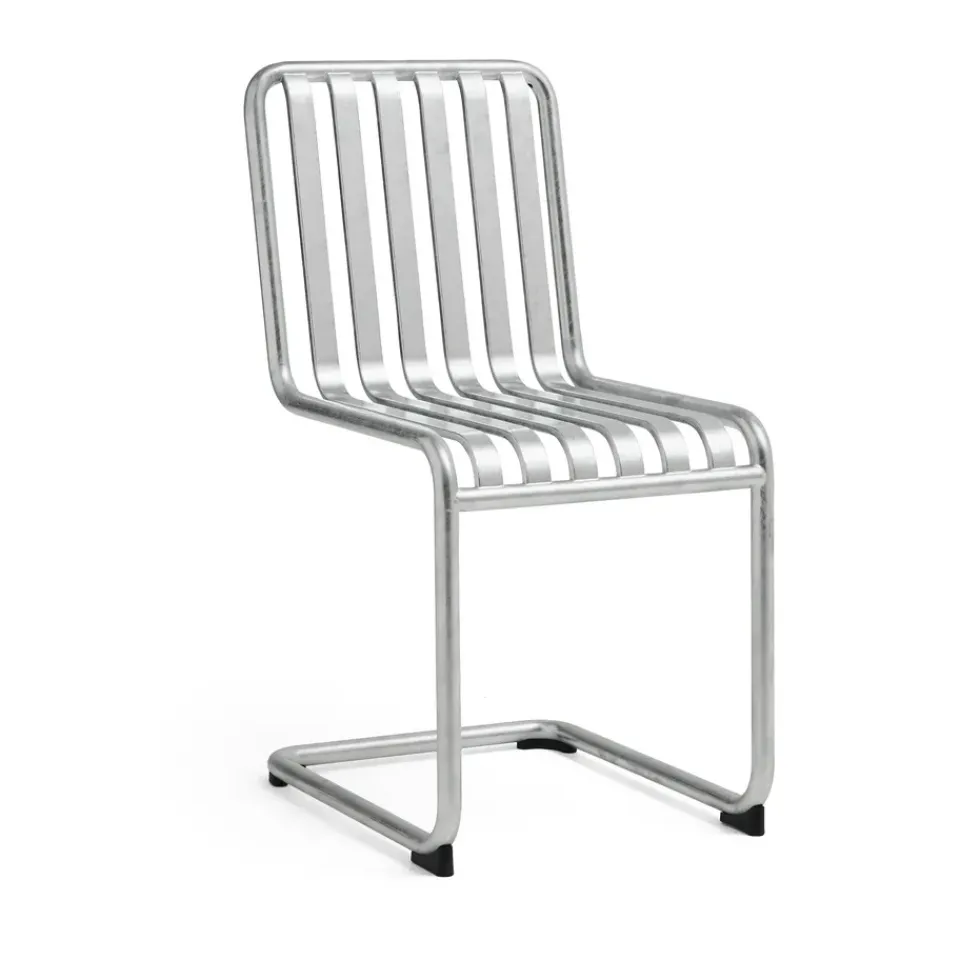 HAY Balcony Furniture*Palissade Cantilever chair, Hot galvanised steel Silver-coloured