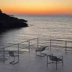 HAY Balcony Furniture*Palissade Cantilever chair, Hot galvanised steel Silver-coloured