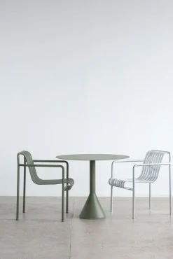 HAY Table For Outdoor Use*Palissade Cone round coffee table, Olive, ø90 Green