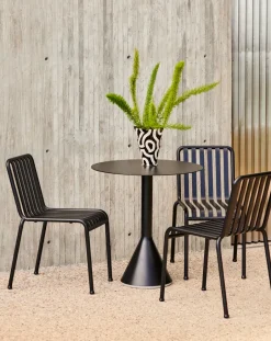 HAY Balcony Furniture*Palissade Cone round coffee table, Anthracite, ø70 BlackGrey