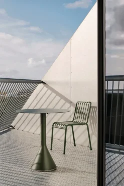 HAY Balcony Furniture|Table For Outdoor Use*Palissade Cone round coffee table, Olive, ø70 Green
