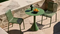 HAY Balcony Furniture|Table For Outdoor Use*Palissade Cone round coffee table, Olive, ø70 Green