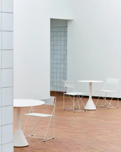 HAY Balcony Furniture*Palissade Cone round coffee table, Cream , Ø70 cm White