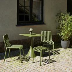 HAY Table For Outdoor Use|Balcony Furniture*Palissade Cone square coffee table 65x65 cm, Olive Green