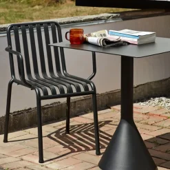 HAY Balcony Furniture|Table For Outdoor Use*Palissade Cone square coffee table 65x65 cm, Anthracite BlackGrey
