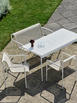 HAY Garden Sofas & Garden Benches*Palissade Cord Dining bench with armrests, Cream White