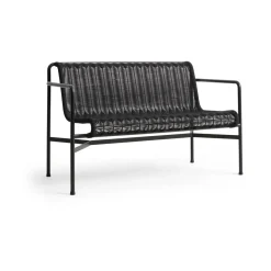 HAY Garden Sofas & Garden Benches*Palissade Cord Dining bench with armrests, Anthracite Black