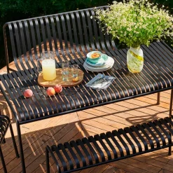 HAY Garden Sofas & Garden Benches*Palissade Dining bench without armrest, Anthracite BlackGrey