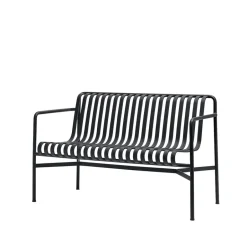 HAY Garden Sofas & Garden Benches*Palissade Dining bench with armrests, Anthracite BlackGrey