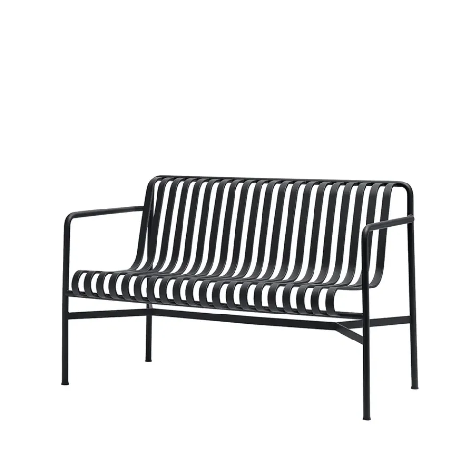 HAY Garden Sofas & Garden Benches*Palissade Dining bench with armrests, Anthracite BlackGrey