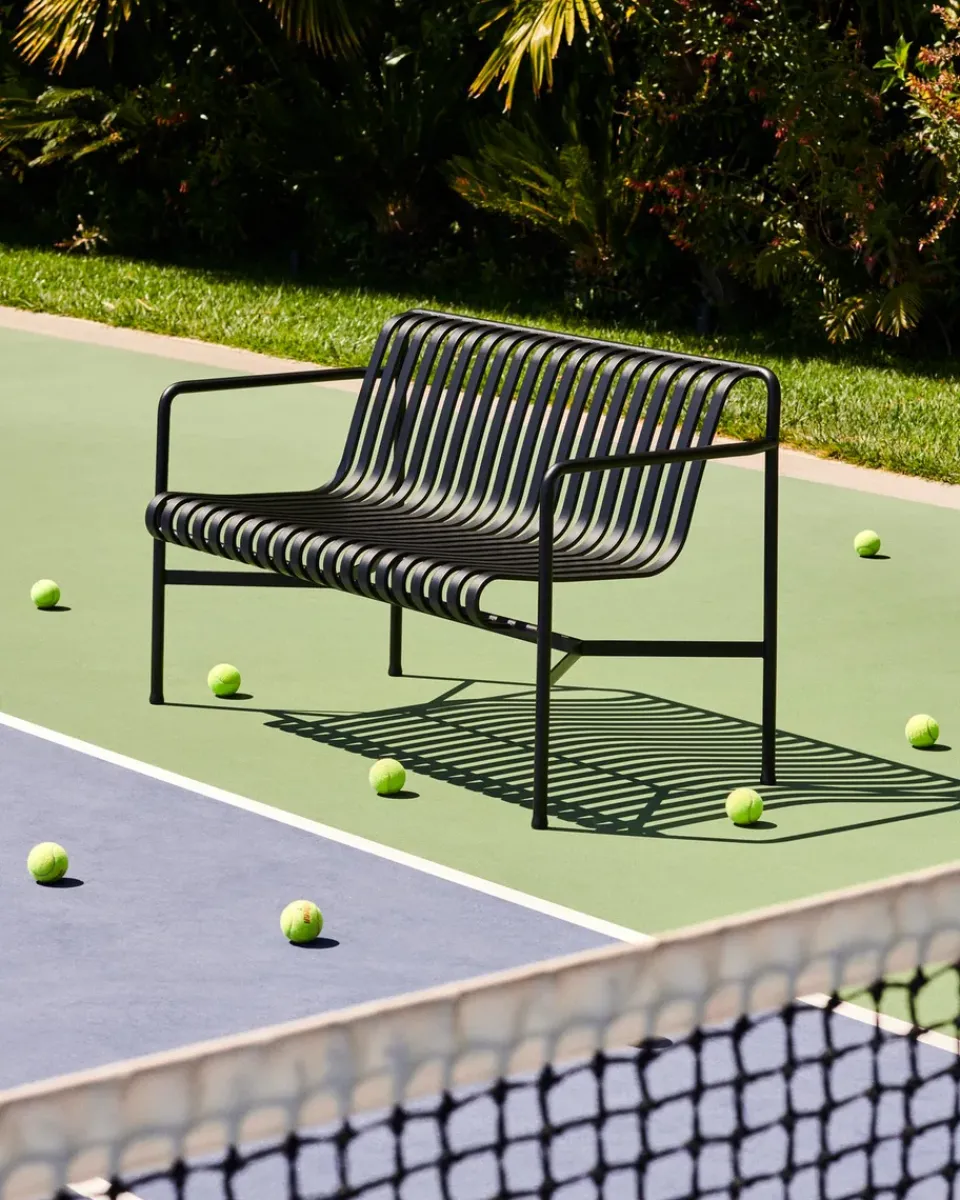 HAY Garden Sofas & Garden Benches*Palissade Dining bench with armrests, Anthracite BlackGrey