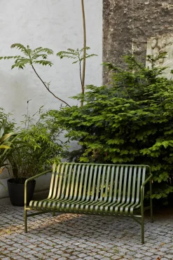 HAY Garden Sofas & Garden Benches*Palissade Dining bench with armrests, Olive Green
