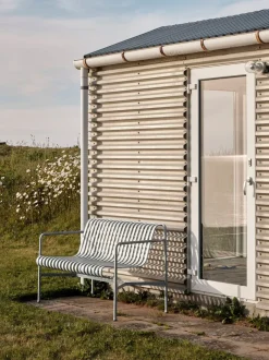 HAY Garden Sofas & Garden Benches*Palissade Dining bench with armrests, Hot galvanized Silver-coloured