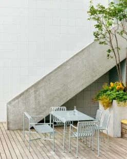 HAY Table For Outdoor Use*Palissade dining table 170x90 cm, Hot galvanised steel Silver-coloured