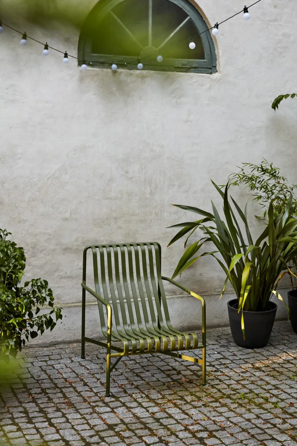 HAY Outdoor Lounge Furniture*Palissade High lounge chair, Olive Green