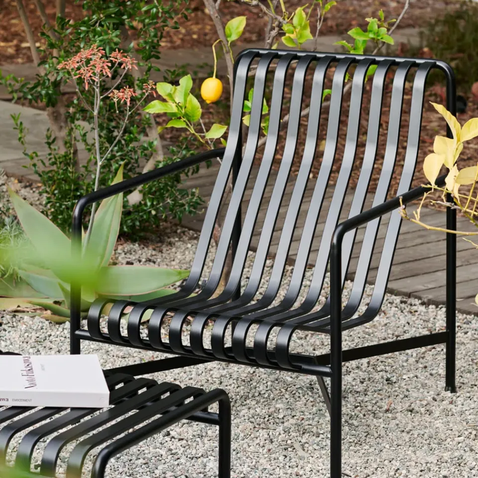 HAY Outdoor Lounge Furniture*Palissade High lounge chair, Anthracite BlackGrey
