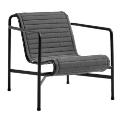 HAY Seat Cushions & Pads*Palissade High Quilted lounge chair cushion, Anthracite, for lounge chair high BlackGrey