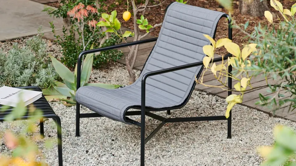 HAY Seat Cushions & Pads*Palissade High Quilted lounge chair cushion, Anthracite, for lounge chair high BlackGrey