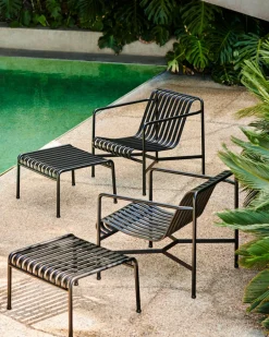 HAY Outdoor Lounge Furniture*Palissade Low lounge chair, Anthracite BlackGrey