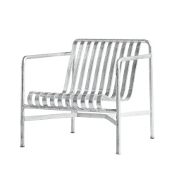 HAY Outdoor Lounge Furniture*Palissade Low lounge chair, Hot galvanized Silver-coloured