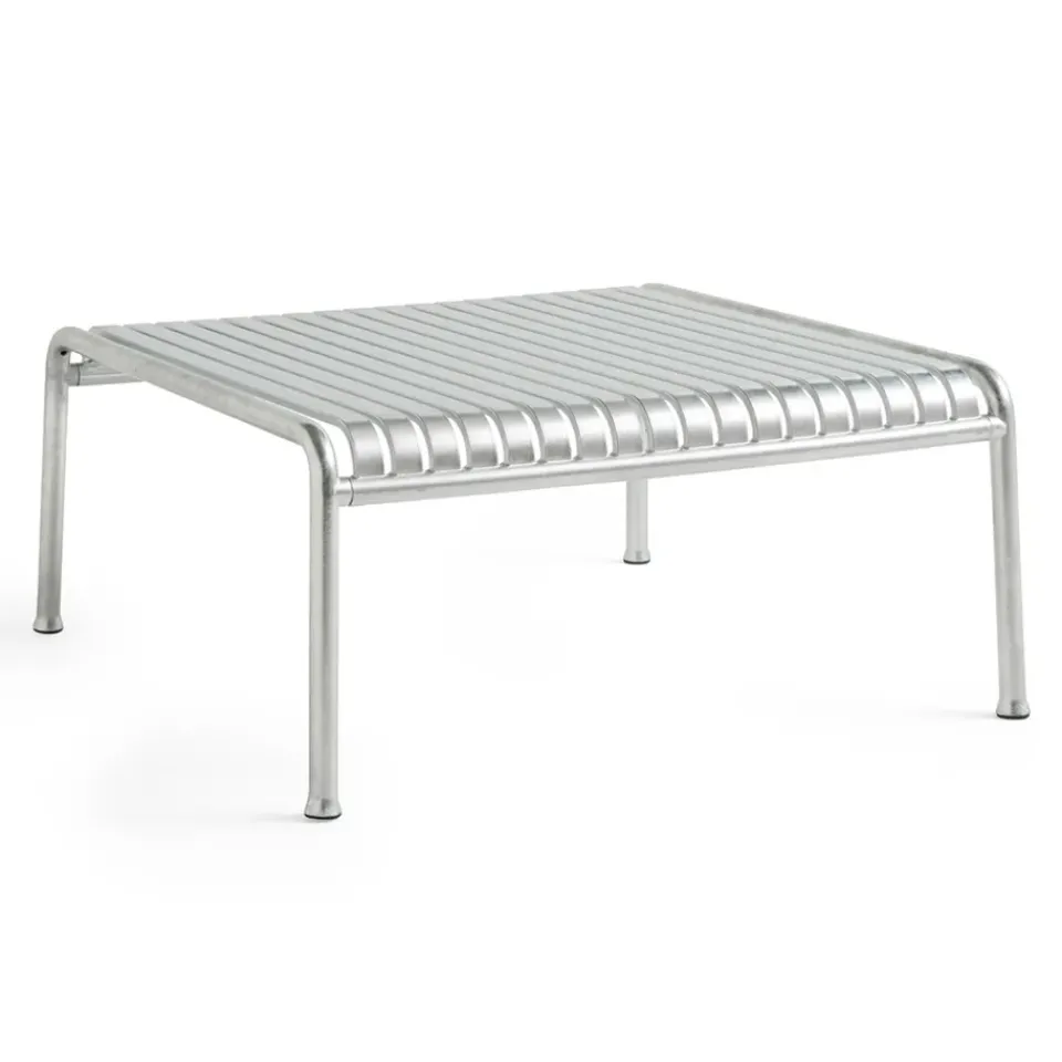 HAY Table For Outdoor Use|Outdoor Lounge Furniture*Palissade Low Table 81.5x86x38 cm, Hot galvanized steel Silver-coloured
