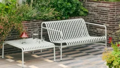 HAY Table For Outdoor Use|Outdoor Lounge Furniture*Palissade Low Table 81.5x86x38 cm, Hot galvanized steel Silver-coloured