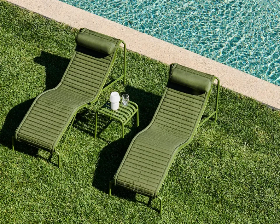 HAY Seat Cushions & Pads*Palissade Quilted chaise lounge cushion, Olive Green