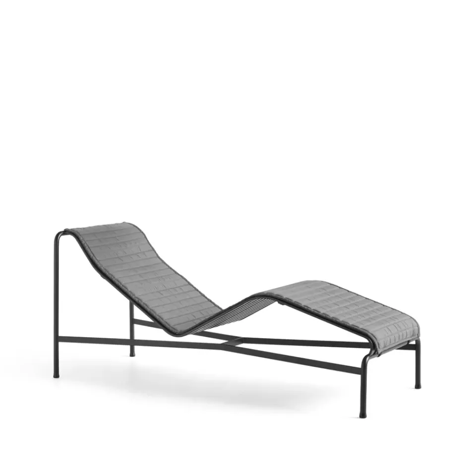 HAY Seat Cushions & Pads*Palissade Quilted chaise lounge cushion, Anthracite BlackGrey