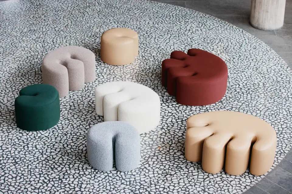 Hem Sitting Poufs*Palma pouf Large 99x118 cm, Pebble Grey