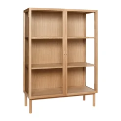 Hübsch Display & Glass Cabinets*Panorama display cabinet small, Oak Beige